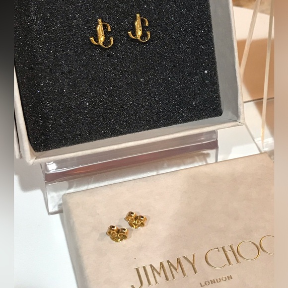 NIB Jimmy Choo Signature Logo Stud Earrings ✨🤩 - Picture 10 of 17